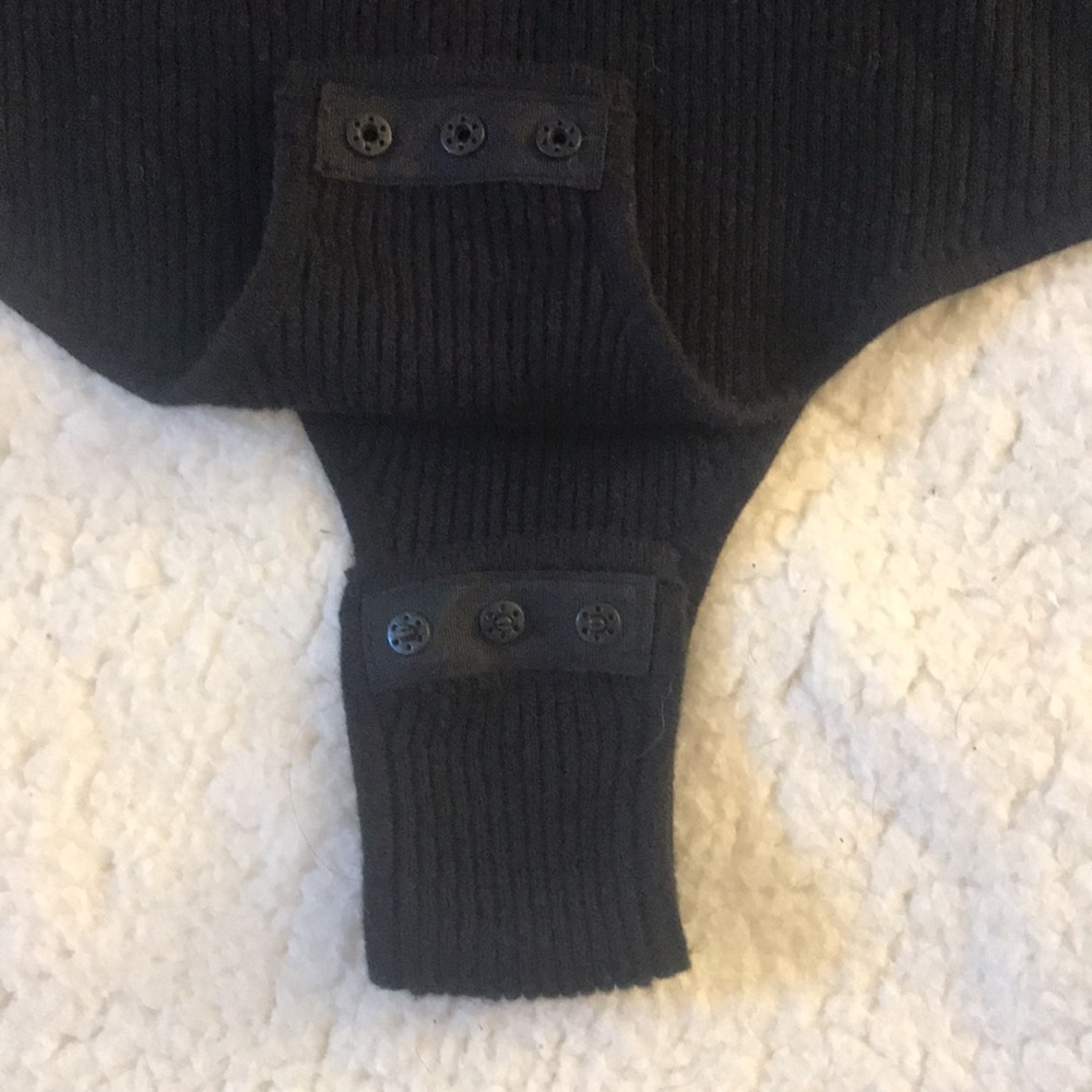NWT | Favorite Daughter | Black Thong Knit Cardigan Bodysuit Size Large - Picture 7 of 8